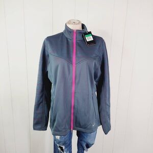 Nike Women's Pink Gray Long Sleeve Heather Golf Performance Jacket Size XL